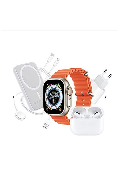 divendi-ro Complete set with 2" Smartwatch X8 2", wireless in-ear headphones, charger, Black