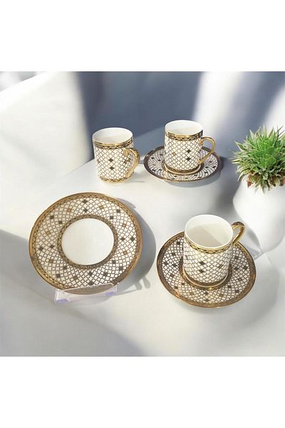 partridge store Kosova Gilded Coffee Cup Set of 6
