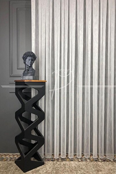 Emuz Keten Şantuk Tül Perde 1 / 3 Sık Pile Ütü İstemez Kırışma Yapmaz Fon, Tü...