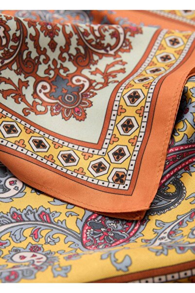 MANGO Woman Şal desenli saten fular