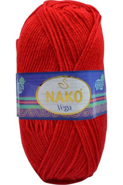 NAKO Vega Hand Knitting Yarn 10978 Flag Red