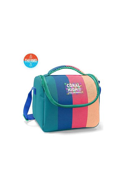 Coral High Colorful Striped Thermo Lunch Box 22779
