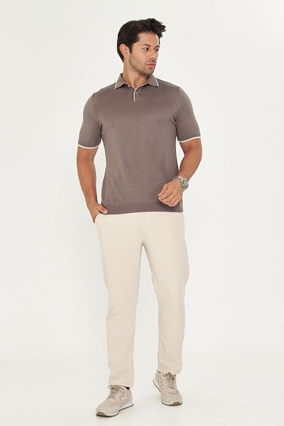 EDITION MAN Mink Thin Summer Soft Cotton Polo Neck Knitwear Tshirt Ee100511596