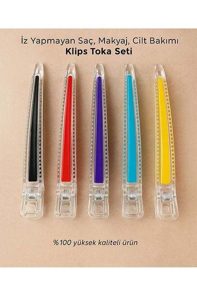 mirenza cosmetic Set of 5 Alligator Clips Dragon Pens Hair Holder – Non-Marking Colorful Hairdresser Clips Set