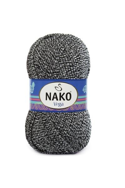 NAKO Νήμα Vega Hand Knitting 21297 Μαύρο Γκρι