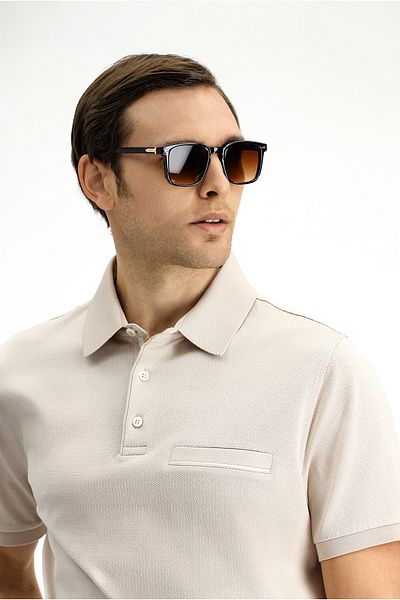 Kiğılı Polo Neck Regular Fit Pocket Cotton T-Shirt