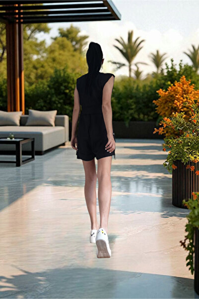 Fi designer Siyah Şortlu Tulum