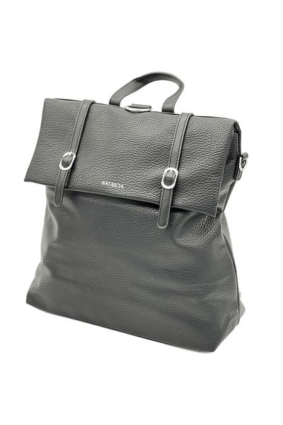 Micutz Large Spacious Women's Backpack Made of Soft Textured Eco-Leather, 32x36x15 cm, Black Color