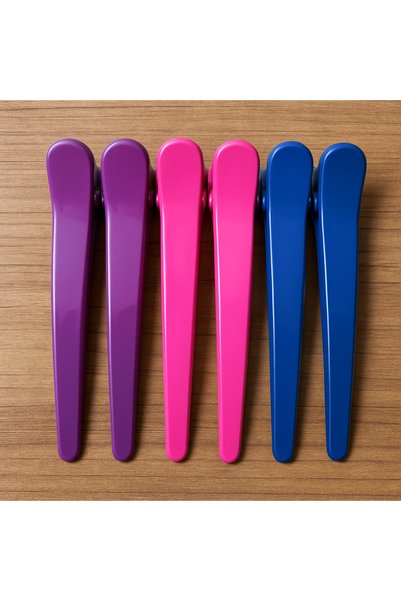 mirenza cosmetic 6Pcs Mixed Color Hair Clips Hairdresser Blow Dry Bun Clamp Buckle