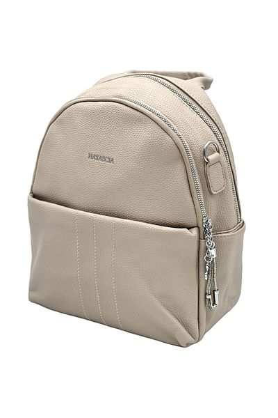 Micutz Rucsac dama Casual din Piele Ecologica, Charms, Curea Umar Detasabila, Maner, 28x25x10 cm, Nude