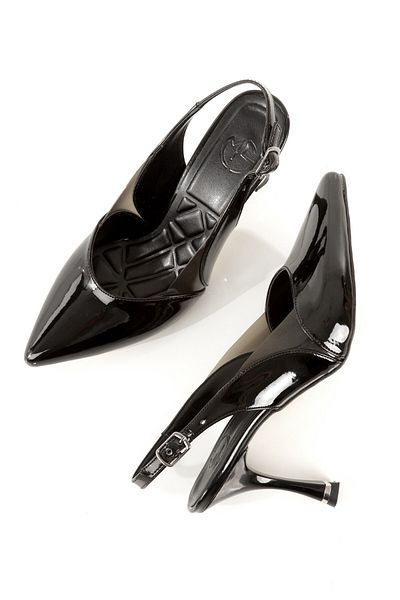 Modabuymus Suel Black Patent Leather Transparent Low-Cut Stiletto Thin Heeled Evening Dress Shoes