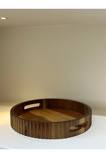 DECORİS HOME & ACCESSORIES Akasya Yuvarlak Tepsi 30 cm