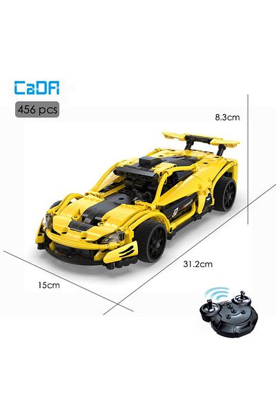 divendi-ro Car construction set, car assembly kit with over 500 micro parts, children 6 years+ - Yellow