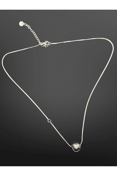FM Silver Color Bulk Model 316L Stylish Trend Steel Necklace |   Minimalist and Bright Design