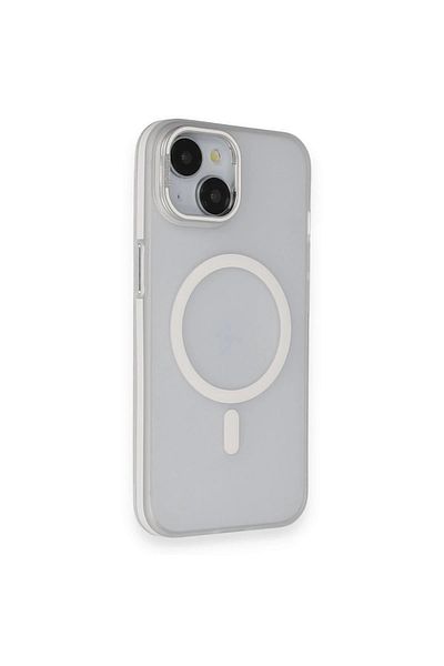 CepteToptan غطاء Magsafe لهاتف iPhone 15 Pro Frost مع قاعدة - شفاف - MKİ9668-5805