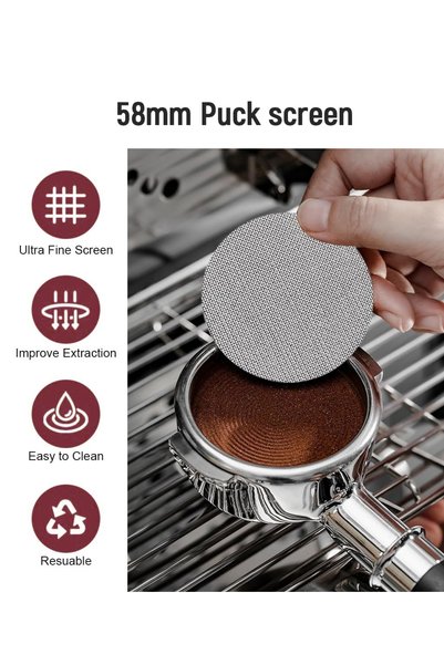 Omran Cart شاشة عفريت مقاس 58 مم مقاس 150 ميكرومتر لـ Nuova Simonelli Gaggia, E61، شبكة إسبرسو قابلة لإعادة الاستخدام