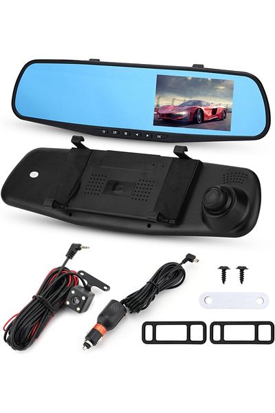 divendi-ro Car rear-view mirror camera, touch screen, FullHD front-back recording