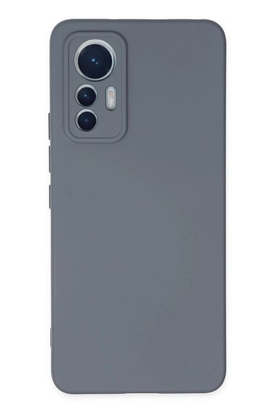 CepteToptan حافظة هاتف Xiaomi Mi 12 Lite مصنوعة من السيليكون المخملي الداخلي - رمادي - MKİ4679-3408