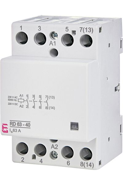 Eti Contactor modular, trifazat, 63A, 4 contacte NO, tensiune bobina 230V AC/DC, 002464026,