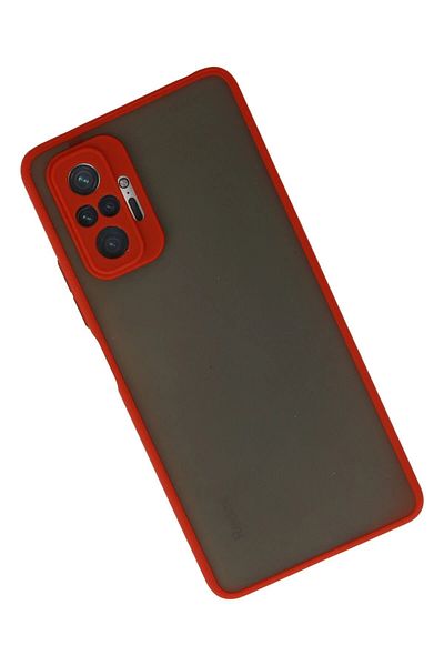 CepteToptan حافظة هاتف Xiaomi Redmi Note 10 Pro من السيليكون مونتريال - أحمر - MKİ1951-2047