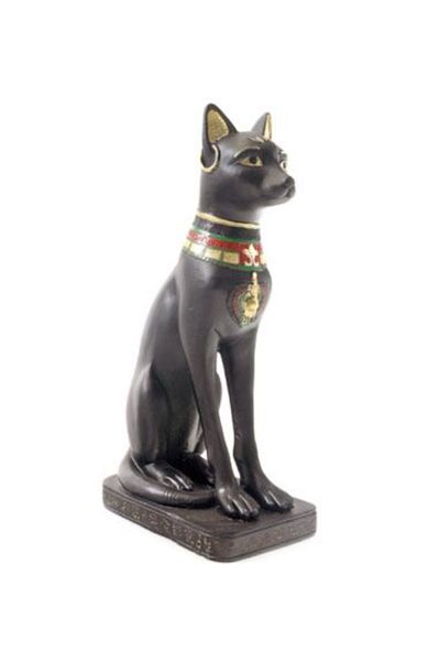Puckator Set of two decorative Egyptian cat statues, 20 cm