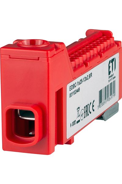 Eti Block distribution, 1 edge x 14 terminal, EDBC-1x25-13x2,5/R, 001102449,