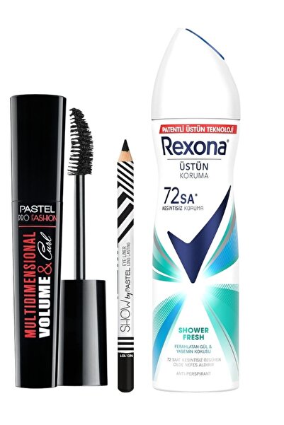 Show by Pastel Multidimensional Volume&Curl Maskara + Siyah Göz Kalemi + Rexo...