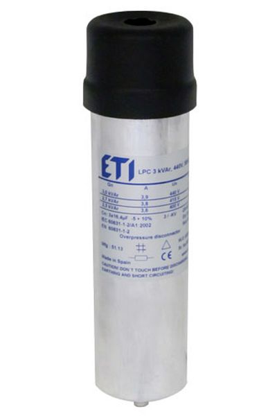 Eti Capacitor 3kVAr, Dry Type, 400V, 50Hz, Capacity 3x19.9Uf, 004656703,