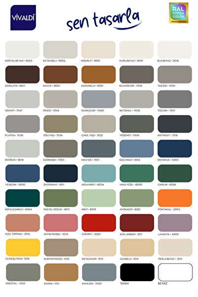 Vivaldi Boya Tüm Yüzeyler İçin Su Bazlı Hibrit Yenileme Boyası DIY-Dolap-Ahşap-Mobilya-Kapı-Beyaz Eşya-Fayans 1LT