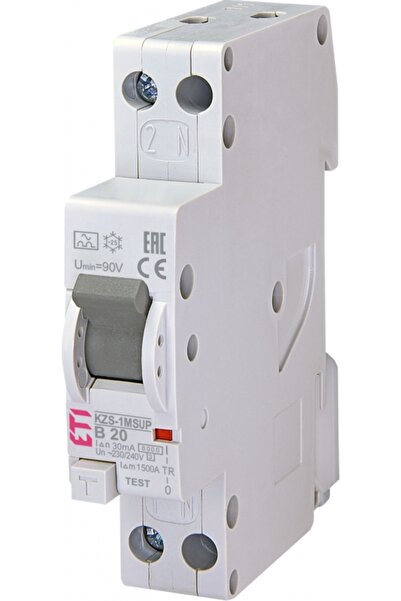 Eti Intreruptor diferential RCBO, 1 modul, 1P+N, 20A, 30mA, 6kA, curba B, tip...
