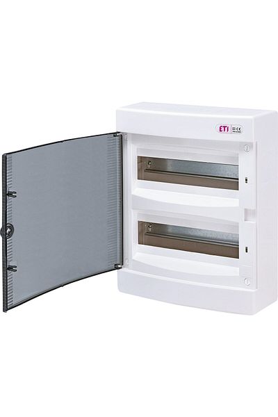 Eti PVC enclosure, 24 modules, surface-mounted, IP40, transparent door, 001101003,