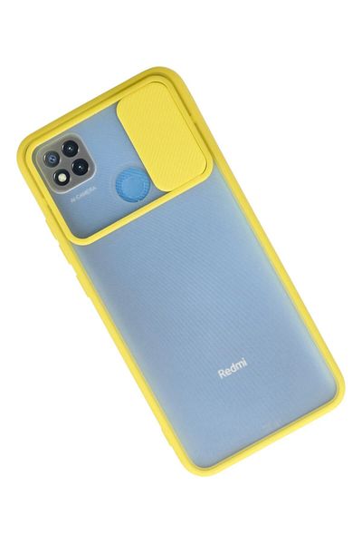 CepteToptan حافظة هاتف Xiaomi Redmi 9C من السيليكون المنزلق للكاميرا - أصفر - MKİ1294-6533