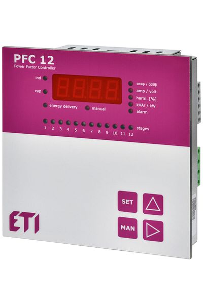Eti Capacitor bank controller, Cos-Fi Regulator, 12 outputs, PFC 12 RS, 004656907,