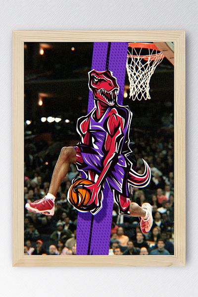 Saturn Vince Carter Framed Painting - Toronto Raptors Nba Poster Painting