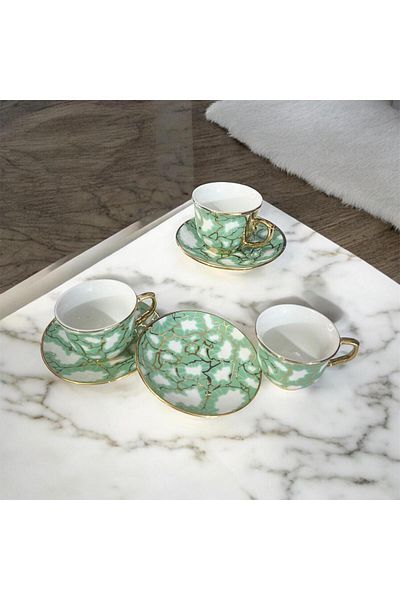 partridge store Gilded Porcelain Turkish Coffee Cup Set of 6