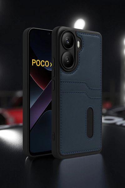 CepteToptan حافظة Xiaomi Poco X7 Pro حافظة جلدية مع بطاقة Sara - أخضر داكن - MKİ1104-5863