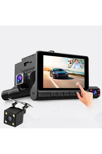 divendi-ro Triple Auto DVR Camera, with Touch Screen, Full HD 1080x1920 Video, Motion Sensor, Black
