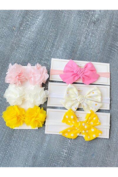 pempem bandana Kız bebek basic bandana lazer çiçek klips toka