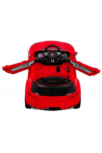 Ramiz Electric car for children 3 years+, Turbo S, with LED headlights and steering wheel and music, red