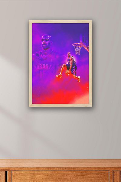 Saturn Vince Carter Framed Painting - Basketball Nba Poster Painting