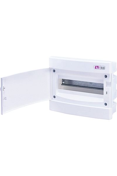 Eti PVC enclosure, 12 modules, recessed, IP40, white, white door, 001101015,