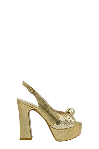 Moulin Shoes حذاء نسائي بكعب عالي منصة ذهبية