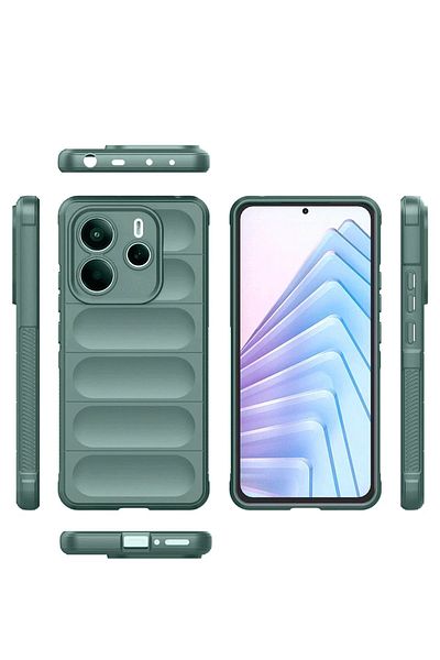 CepteToptan حافظة هاتف Xiaomi Redmi Note 14 4G من السيليكون المثالي - أخضر داكن - MKİ7984-9668