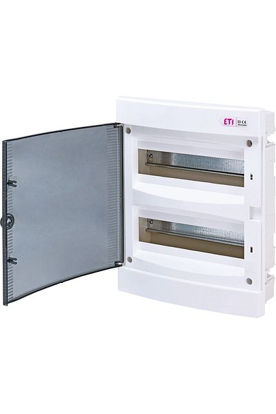 Eti PVC enclosure, 24 modules, recessed, IP40, white, transparent door, 001101012,