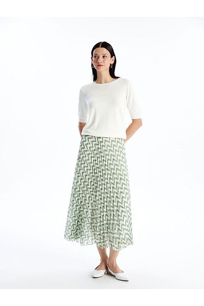 LC Waikiki LCW Modest Elastic Waist Comfortable Fit Patterned Women's Skirt