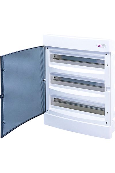 Eti Cofret PVC, 54 module, incastrat, IP40, alb, usa transparenta, 001101047,