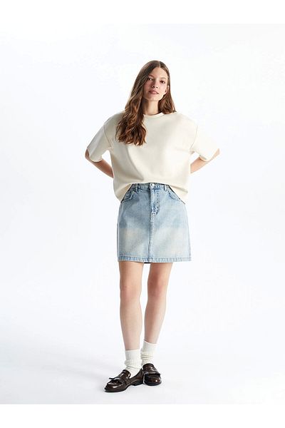 LC Waikiki Lcw Vision Indigo Standard Fit Women's Jean Skirt