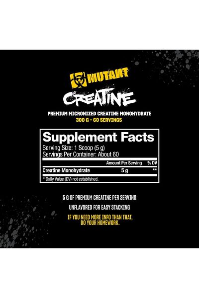 MUTANT Micronize Creatine Monohydrate 300g - 60 Servings