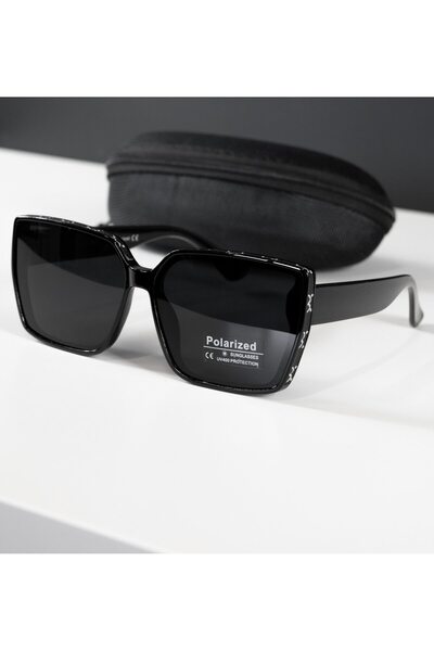 4desire.ro Ochelari de soare polarizați pentru femei cu protecție UV400, rame elegante, negru lucios