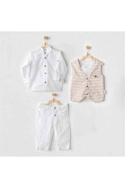 andywawa Baby Boy 3 Piece Set White Ac23615